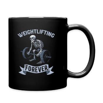 Gewichtheben Gewichtheber - Tasse einfarbig - Schwarz - Rechts