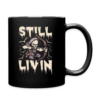 Bow Hunting Bow Hunter Skeleton - Full Colour Mug - black - Right