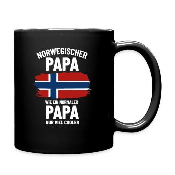 Norwegischer Papa wie ein normaler Papa nur cooler - Tasse einfarbig - Schwarz - Rechts