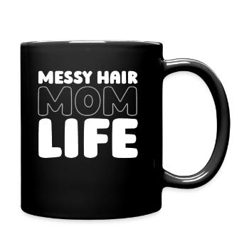 Mom Mom Messy Bun Mom Life - Full Colour Mug - black - Right