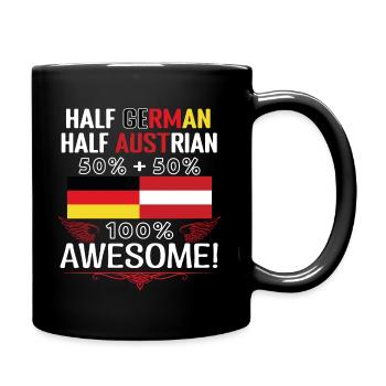 Mi-allemand, mi-autrichien - Mug uni - noir - Droite