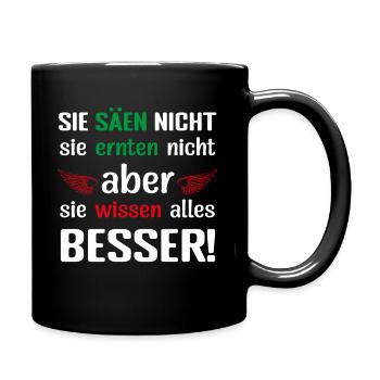Farmer Sayings Farmers Demo Demonstration Protest - Full Colour Mug - black - Right