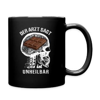 Der Arzt sagt es ist unheilbar - Schokolade - Tasse einfarbig - Schwarz - Rechts