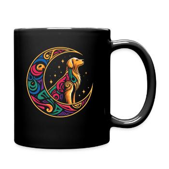 Golden Retriever Tribal Moon - Full Colour Mug - black - Right
