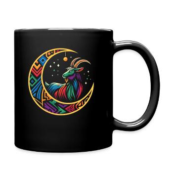 Ziege Stammes Moon - Tasse einfarbig - Schwarz - Rechts