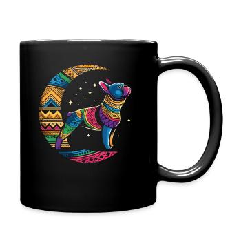 French Bulldog Stammes Moon - Tasse einfarbig - Schwarz - Rechts
