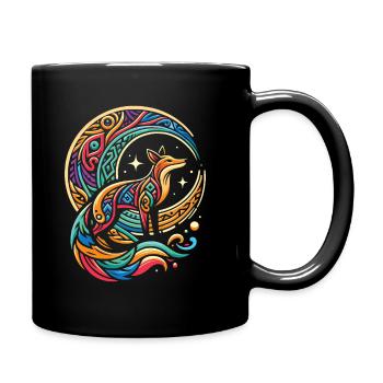 Fuchs Stammes Moon - Tasse einfarbig - Schwarz - Rechts