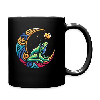 Frog Toad Tribal Moon - Full Colour Mug - black - Right