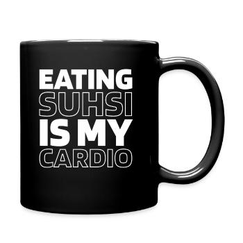 Citation cardio amusante de sushi - Mug uni - noir - Droite