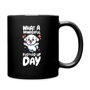 Bichon Frize Funny Fucked Up Day - Full Colour Mug - black - Right