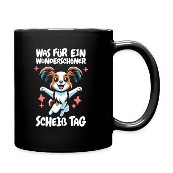 Papillon Funny Please Shut Up - Full Colour Mug - black - Right