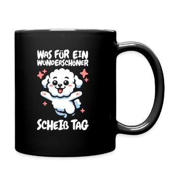 Bichon Frize Lustig Halten Sie Bitte Die Fresse - Tasse einfarbig - Schwarz - Rechts