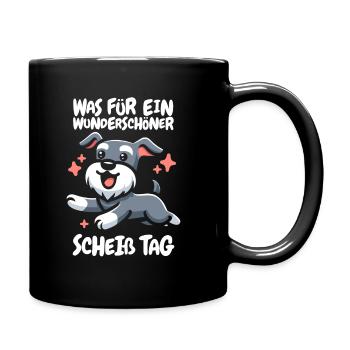 Schnauzer Hund Lustig - Tasse einfarbig - Schwarz - Rechts
