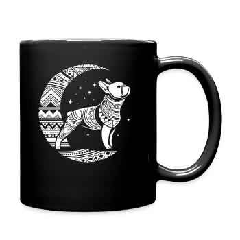French Bulldog Stammes Moon Phases - Tasse einfarbig - Schwarz - Rechts