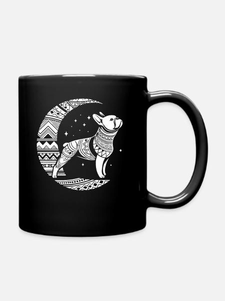 Bouledogue français Tribal Phases de lune - Mug uni - noir