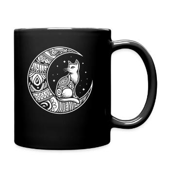 Phases de lune tribales de chat - Mug uni - noir - Droite