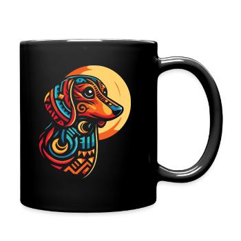 Teckel Dackel Phases de Lune - Mug uni - noir - Droite