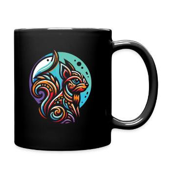 Eichhörnchen Moon Phases - Tasse einfarbig - Schwarz - Rechts