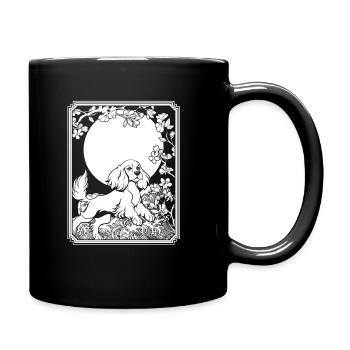 Cocker Spaniel Japon Cherry Blossom Moon - Mug uni - noir - Droite