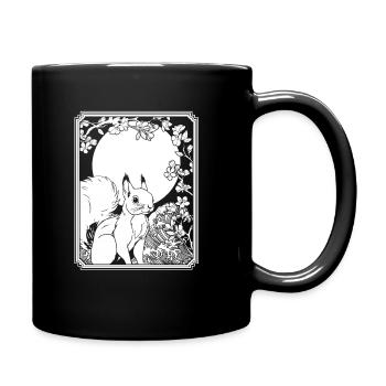 Eichhörnchen Japan Cherry Blossom Moon - Tasse einfarbig - Schwarz - Rechts