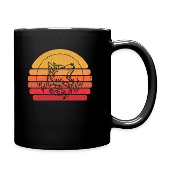 Husky de Sibérie hurlant - Mug uni - noir - Droite