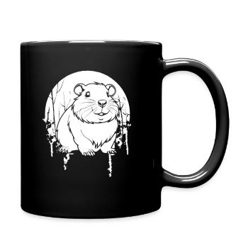Hamster Golden Hamster Moon Howling - Full Colour Mug - black - Right