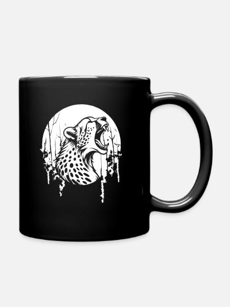 Gepard Moon Howling - Tasse einfarbig - Schwarz
