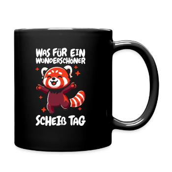 Red Panda Funny Please Shut Up - Full Colour Mug - black - Right