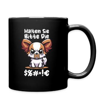 Papillon Halten Sie Bitte Die Fresse - Tasse einfarbig - Schwarz - Rechts