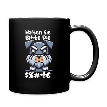Schnauzer dog please keep your mouth shut - Full Colour Mug - black - Right