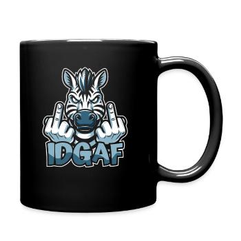Zebra Es Ist Mir Scheißegal Idgaf - Tasse einfarbig - Schwarz - Rechts
