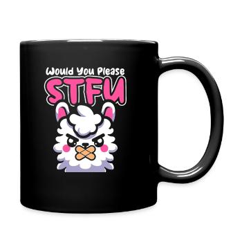 Lama Llama Stfu Would You Please Shut Up - Tasse einfarbig - Schwarz - Rechts