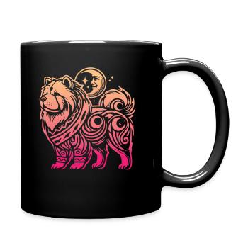 Chow Chow Stammes Moon Phases - Tasse einfarbig - Schwarz - Rechts