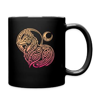 Irish Wolfhound Tribal Moon Phases - Full Colour Mug - black - Right