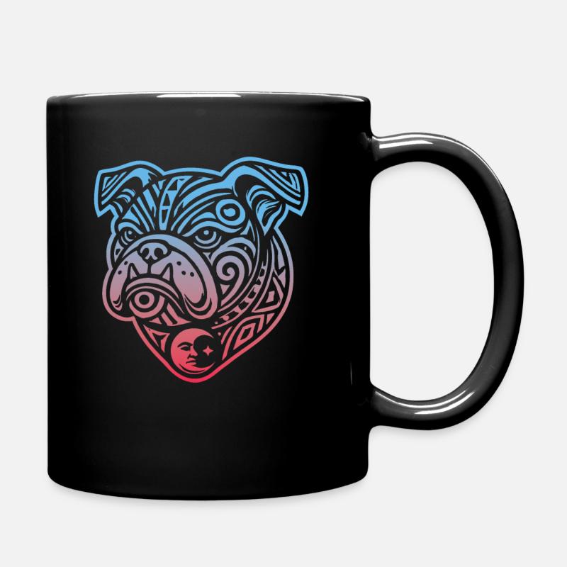 Bulldog Tribal Phases de lune - Mug uni - noir