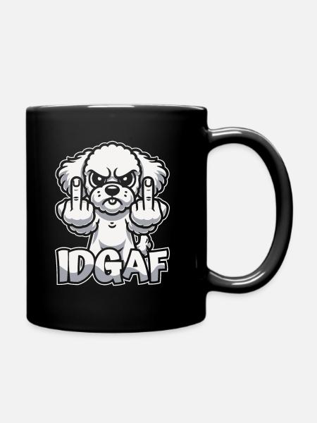 Bichon Frize Idgaf - Tasse einfarbig - Schwarz