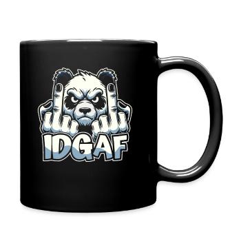 Großer Panda Pandabär Idgaf - Tasse einfarbig - Schwarz - Rechts