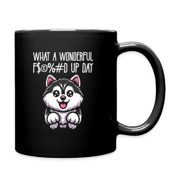 Siberian Husky Fucked Up Day - Full Colour Mug - black - Right