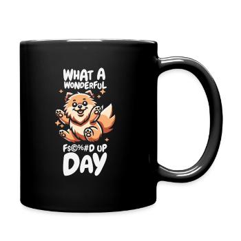 Pomeranian Fucked Up Day - Full Colour Mug - black - Right