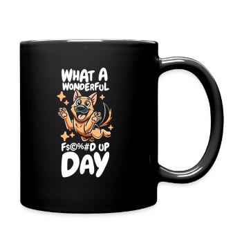 German Shepherd Fucked Up Day - Full Colour Mug - black - Right