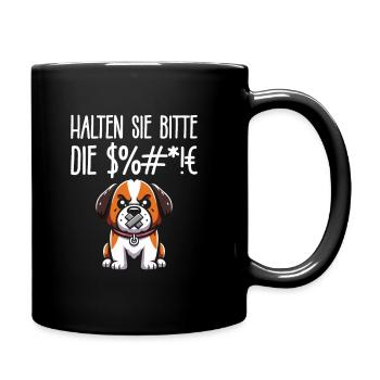 Bernhardiner Halten Sie Bitte Die Fresse - Tasse einfarbig - Schwarz - Rechts