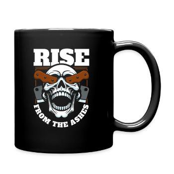 Fleischer Metzger Schlachter Schädel - Tasse einfarbig - Schwarz - Rechts