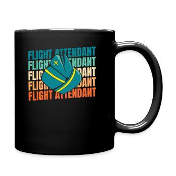 Flugbegleiter Stewardess - Tasse einfarbig - Schwarz - Rechts