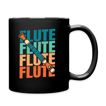 Flute player - Full Colour Mug - black - Right
