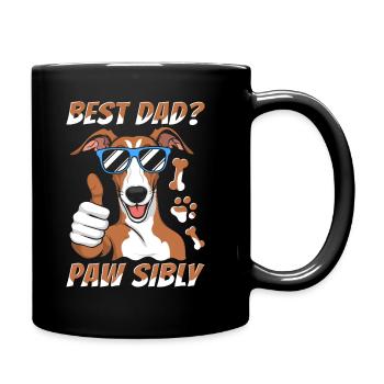 Greyhound Windhund Vater Best Dad Pawsibly - Tasse einfarbig - Schwarz - Rechts