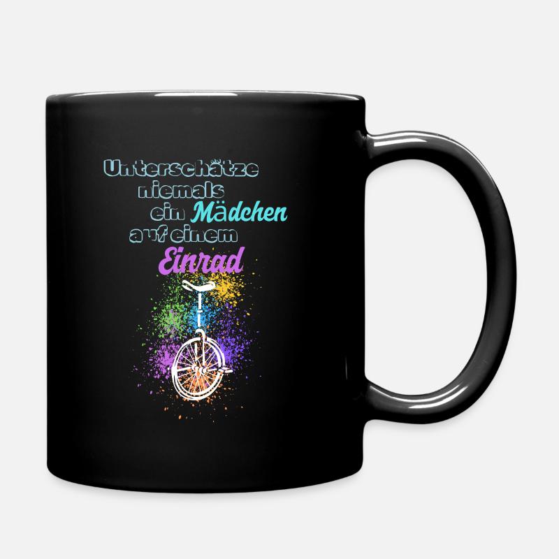 Einrad Mädchen Einradfahrerin - Tasse einfarbig - Schwarz