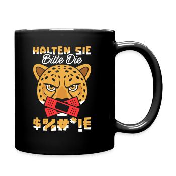 Gepard Halten Sie Bitte Die Fresse - Tasse einfarbig - Schwarz - Rechts