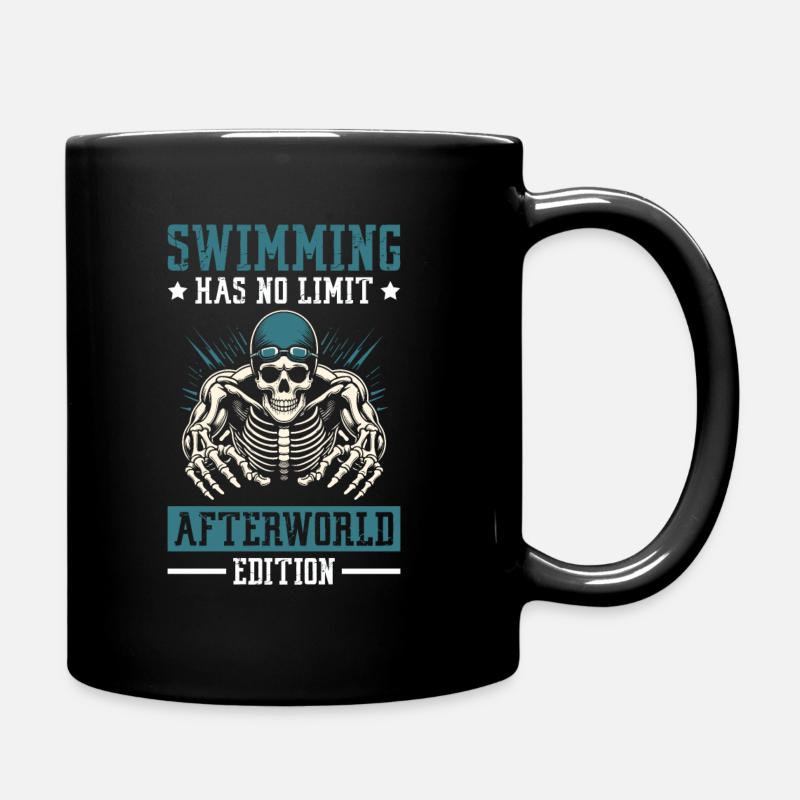 Schwimmen Schwimmer Skelett - Tasse einfarbig - Schwarz