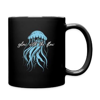 Brille avec le courant, Méduse avec des tentacules, Dire - Mug uni - noir - Droite