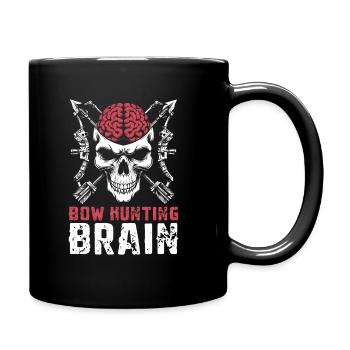 Bow Hunting Bow Hunter Skull Bow Hunting Brain - Full Colour Mug - black - Right